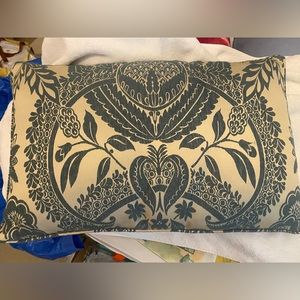 Fine Damask Decorative Pillow-arm matte blue & cream/taupe